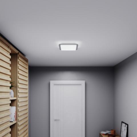 Load image into Gallery viewer, Steinel RS LED D2 Stainless Steel Ceiling Light – 9.5W Flush Mount with 360° Motion Sensor &amp; Night Light, Energy Efficient Modern Design
