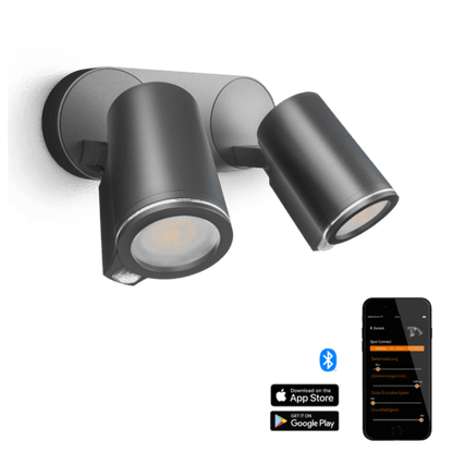 Steinel Spot Duo SC Sensor Spotlight, 15W LED, Anthracite Finish, Outdoor Light - With Sensor & Bluetooth