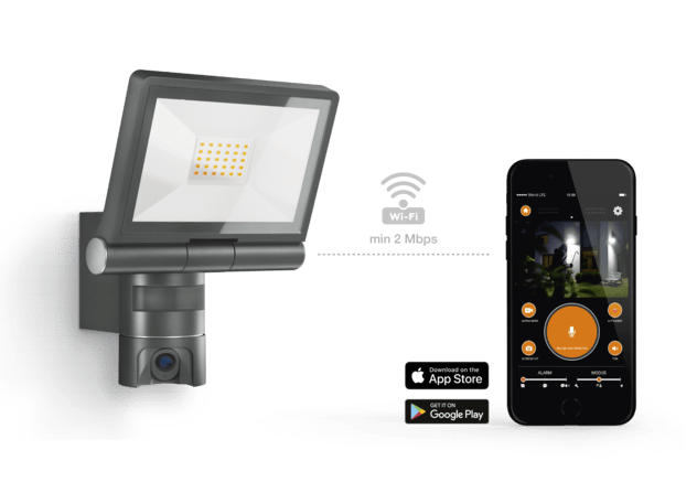 Steinel XLED CAM 1 SC - Outdoor Security Spotlight with Camera, Intercom, and Motion Sensor Floodlight