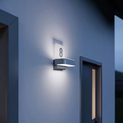 Steinel L 820 S Up/Down Outdoor Wall Light – Motion Sensor with Illuminated House Number