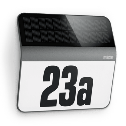 Steinel Xsolar LH-N Solar LED House Number Light, UV-Resistant Outdoor Wall Light