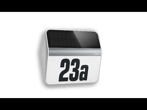 Load and play video in Gallery viewer, Steinel Xsolar LH-N Solar LED House Number Light, UV-Resistant Outdoor Wall Light
