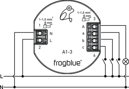 Smart Lighting Switch Relay (3 inputs) - frogAct1-3